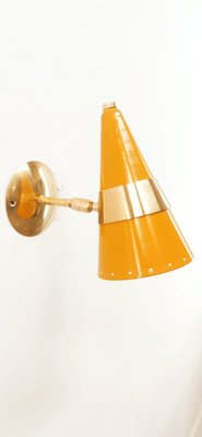 Yellow & Brass Adjustable Cone Sconce-QLH-1326282