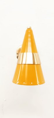 Yellow & Brass Adjustable Cone Sconce-QLH-1326282