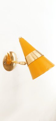 Yellow & Brass Adjustable Cone Sconce-QLH-1326282