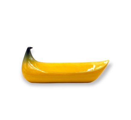 Yellow Ceramic Banana Sculpture from Zanolli Nove Italy, 1970s-TXN-1420575