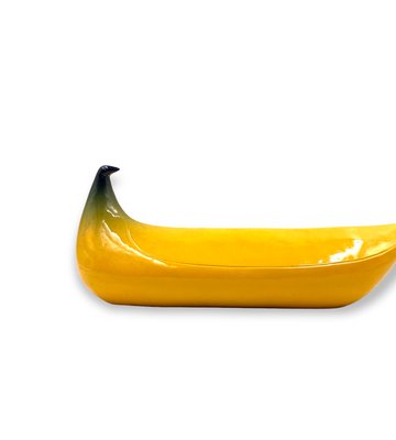 Yellow Ceramic Banana Sculpture from Zanolli Nove Italy, 1970s-TXN-1420575