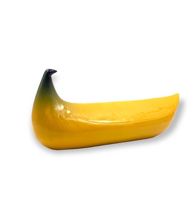 Yellow Ceramic Banana Sculpture from Zanolli Nove Italy, 1970s-TXN-1420575