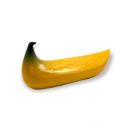 Yellow Ceramic Banana Sculpture from Zanolli Nove Italy, 1970s-TXN-1420575