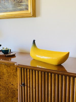 Yellow Ceramic Banana Sculpture from Zanolli Nove Italy, 1970s-TXN-1420575