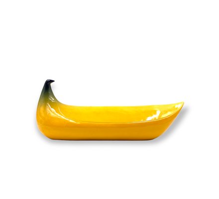 Yellow Ceramic Banana Sculpture from Zanolli Nove Italy, 1970s-TXN-1420575