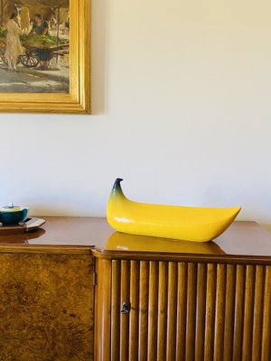 Yellow Ceramic Banana Sculpture from Zanolli Nove Italy, 1970s-TXN-1420575