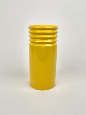 Yellow Ceramic Cylindric Vase from Il Picchio, Italy, 1960s-LYQ-1171420