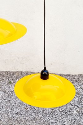 Yellow Enamel Lampiatta Pendant Lamps by Jonathan De Pas & Donato Durbino from Stilnovo, 1960s, Set of 2-PUG-1338355