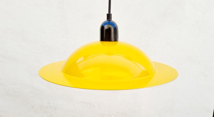 Yellow Enamel Lampiatta Pendant Lamps by Jonathan De Pas & Donato Durbino from Stilnovo, 1960s, Set of 2-PUG-1338355