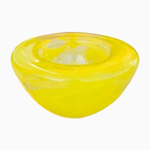 Yellow Glass Tealight Holder by Anna Ehrner for Kosta Boda, 1990s-QDP-627787