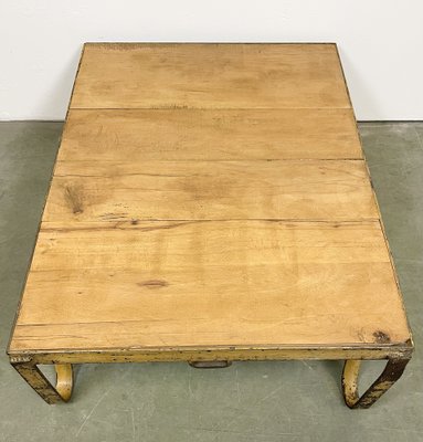 Yellow Industrial Coffee Table Cart, 1960s-CGF-1233923