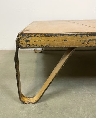 Yellow Industrial Coffee Table Cart, 1960s-CGF-1233923