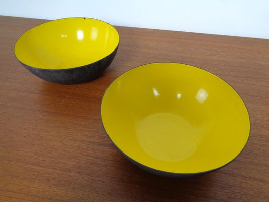 Yellow Krenit Bowls by Herbert Krenchel Torben Ørskov, Set of 3, 1960s-RDW-820306