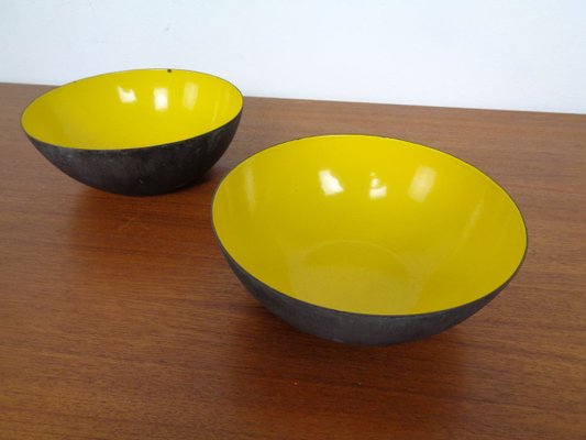 Yellow Krenit Bowls by Herbert Krenchel Torben Ørskov, Set of 3, 1960s-RDW-820306