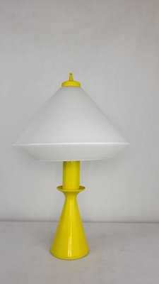 Yellow Lacquered Metal Table Lamp, 1980s-XYB-2032042