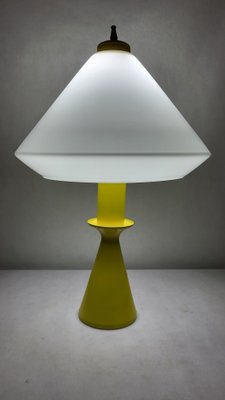 Yellow Lacquered Metal Table Lamp, 1980s-XYB-2032042