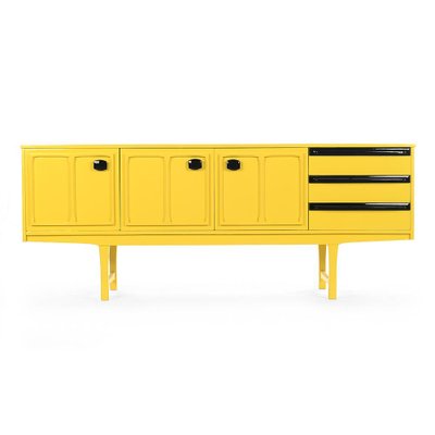 Yellow Lacquered Wood Console Table, 1960s-NQ-668676