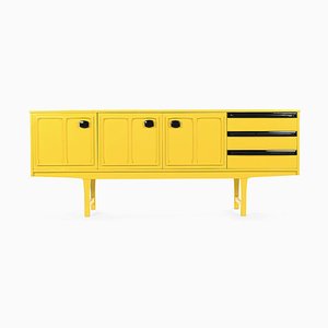 Yellow Lacquered Wood Console Table, 1960s-NQ-668676