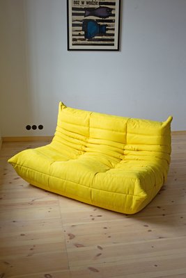 Yellow Microfiber Togo 2- and 3-Seat Sofa by Michel Ducaroy for Ligne Roset, Set of 2-IXA-819687