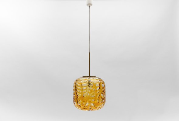 Yellow Murano Glass Ball Pendant Lamp from Doria Leuchten, 1960s-KQB-1739072