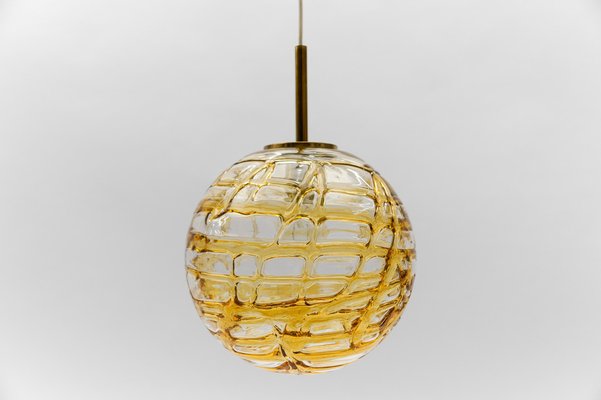 Yellow Murano Glass Ball Pendant Lamp from Doria Leuchten, 1960s-KQB-1734434