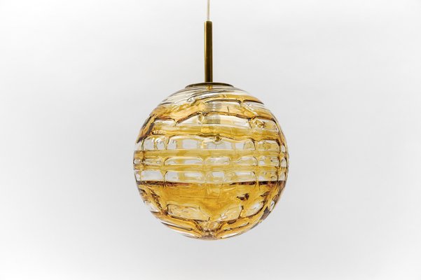 Yellow Murano Glass Ball Pendant Lamp from Doria Leuchten, 1960s-KQB-1757232