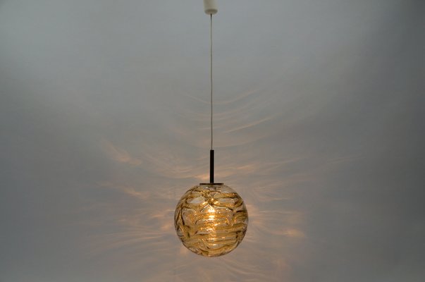 Yellow Murano Glass Ball Pendant Lamp from Doria Leuchten, 1960s-KQB-1756974