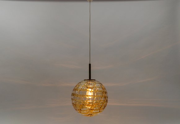 Yellow Murano Glass Ball Pendant Lamp from Doria Leuchten, 1960s-KQB-1734434