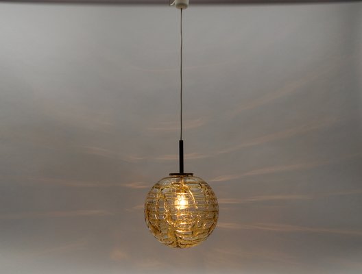 Yellow Murano Glass Ball Pendant Lamp from Doria Leuchten, 1960s-KQB-1734366