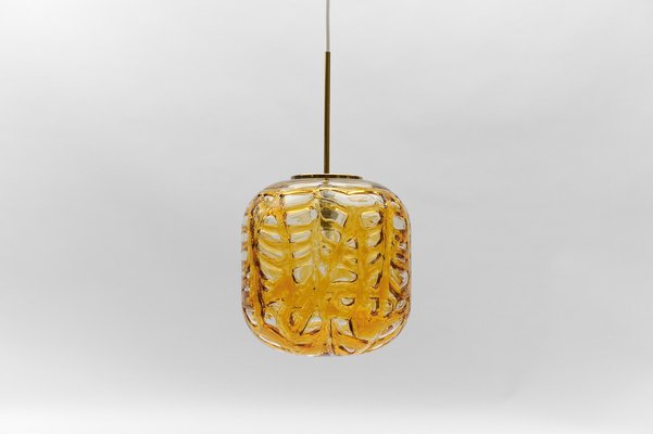 Yellow Murano Glass Ball Pendant Lamp from Doria Leuchten, 1960s-KQB-1739072