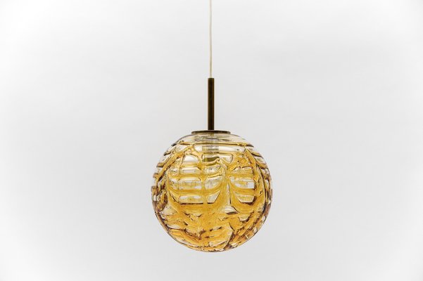 Yellow Murano Glass Ball Pendant Lamp from Doria Leuchten, 1960s-KQB-1756579