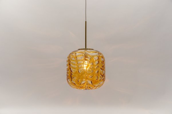 Yellow Murano Glass Ball Pendant Lamp from Doria Leuchten, 1960s-KQB-1739072