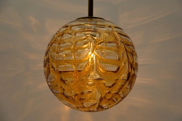 Yellow Murano Glass Ball Pendant Lamp from Doria Leuchten, 1960s-KQB-1756579