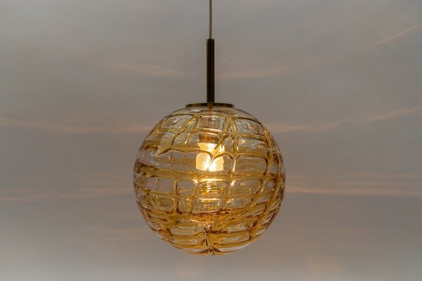 Yellow Murano Glass Ball Pendant Lamp from Doria Leuchten, 1960s-KQB-1734434