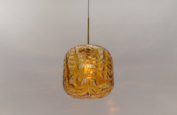 Yellow Murano Glass Ball Pendant Lamp from Doria Leuchten, 1960s-KQB-1739072