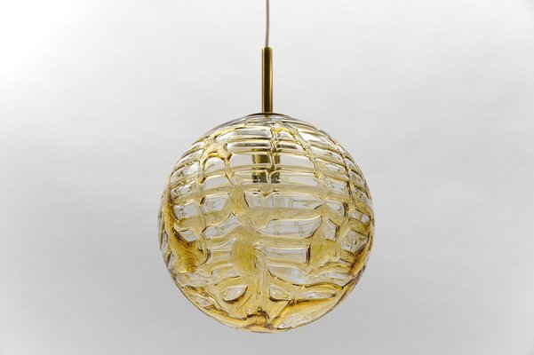 Yellow Murano Glass Ball Pendant Lamp from Doria Leuchten, 1960s-KQB-1734366