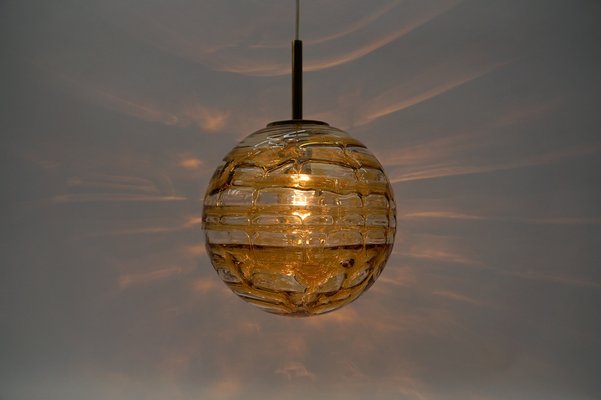 Yellow Murano Glass Ball Pendant Lamp from Doria Leuchten, 1960s-KQB-1757232