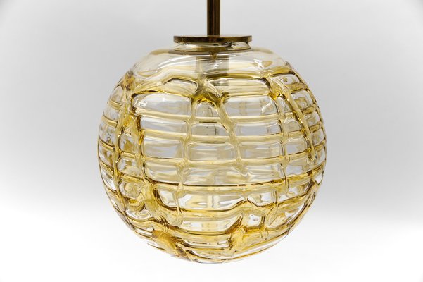 Yellow Murano Glass Ball Pendant Lamp from Doria Leuchten, 1960s-KQB-1734366