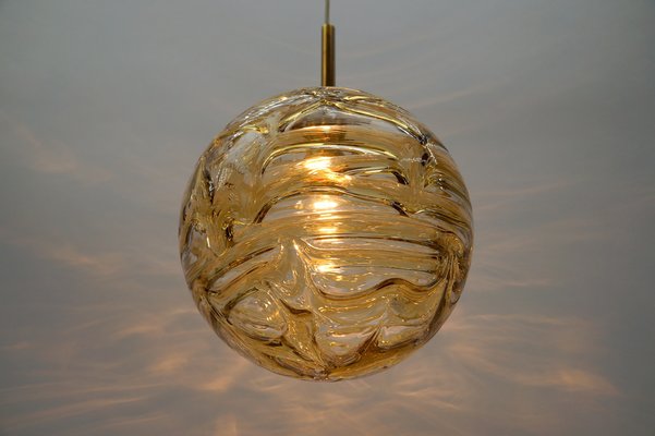 Yellow Murano Glass Ball Pendant Lamp from Doria Leuchten, 1960s-KQB-1756974