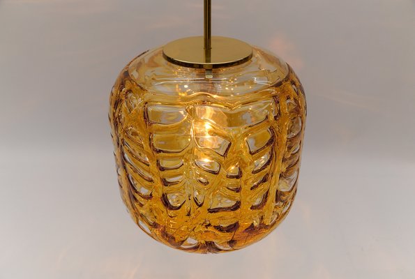 Yellow Murano Glass Ball Pendant Lamp from Doria Leuchten, 1960s-KQB-1739072