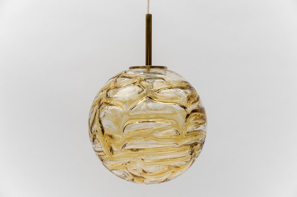 Yellow Murano Glass Ball Pendant Lamp from Doria Leuchten, 1960s-KQB-1756974