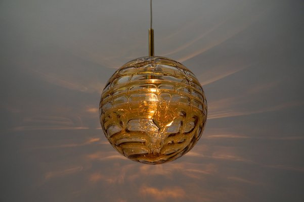 Yellow Murano Glass Ball Pendant Lamp from Doria Leuchten, 1960s-KQB-1757232