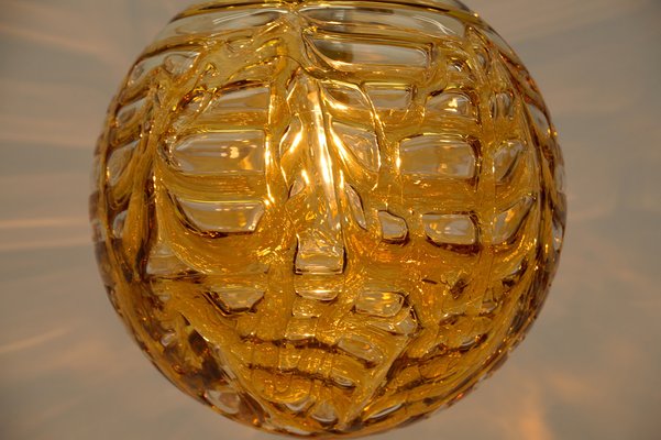 Yellow Murano Glass Ball Pendant Lamp from Doria Leuchten, 1960s-KQB-1756579