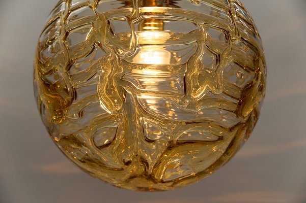 Yellow Murano Glass Ball Pendant Lamp from Doria Leuchten, 1960s-KQB-1734366