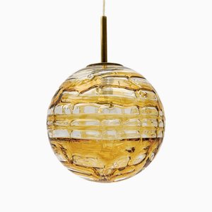 Yellow Murano Glass Ball Pendant Lamp from Doria Leuchten, 1960s-KQB-1757232