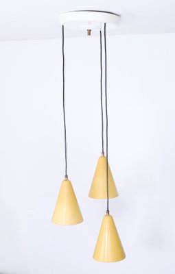 Yellow Pendant Lamp in Aluminum, 1960s-GCG-1076063