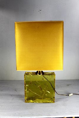 Yellow Resin Table Lamp by Pierre Girardoux, 1960s-FKQ-1758425