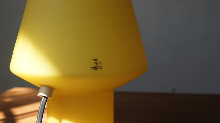 Yellow Table Lamp from Vetri Murano, 1970s-UMB-1366539