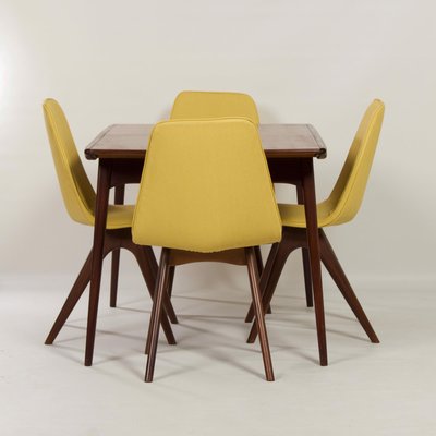 Yellow Teak Dining Chairs by Van Os, 1950s, Set of 4-ZT-1090237