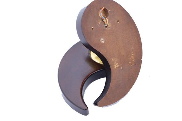 Yin & Yang Wall Lamps in Mahogany, 1970s, Set of 2-ESB-1376569